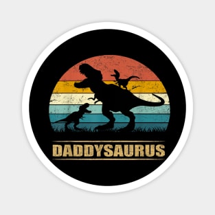 Daddy Dinosaur Daddysaurus 2 Two Kids Funny Father's Day dad Magnet